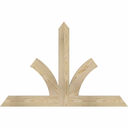 Ekena Millwork Richland Rough Sawn Timber Gable Bracket, Douglas Fir, 48"W x 32"H x 2"D x 4"F, 16/12 Pitch GBW048X32X0204RIC00RDF